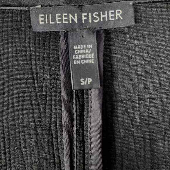 Eileen Fisher Woman's Boxy Silk Blend Black Blazer Zip Jacket No Collar Size M - Picture 12 of 13